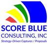 A logo of score blue consulting inc.